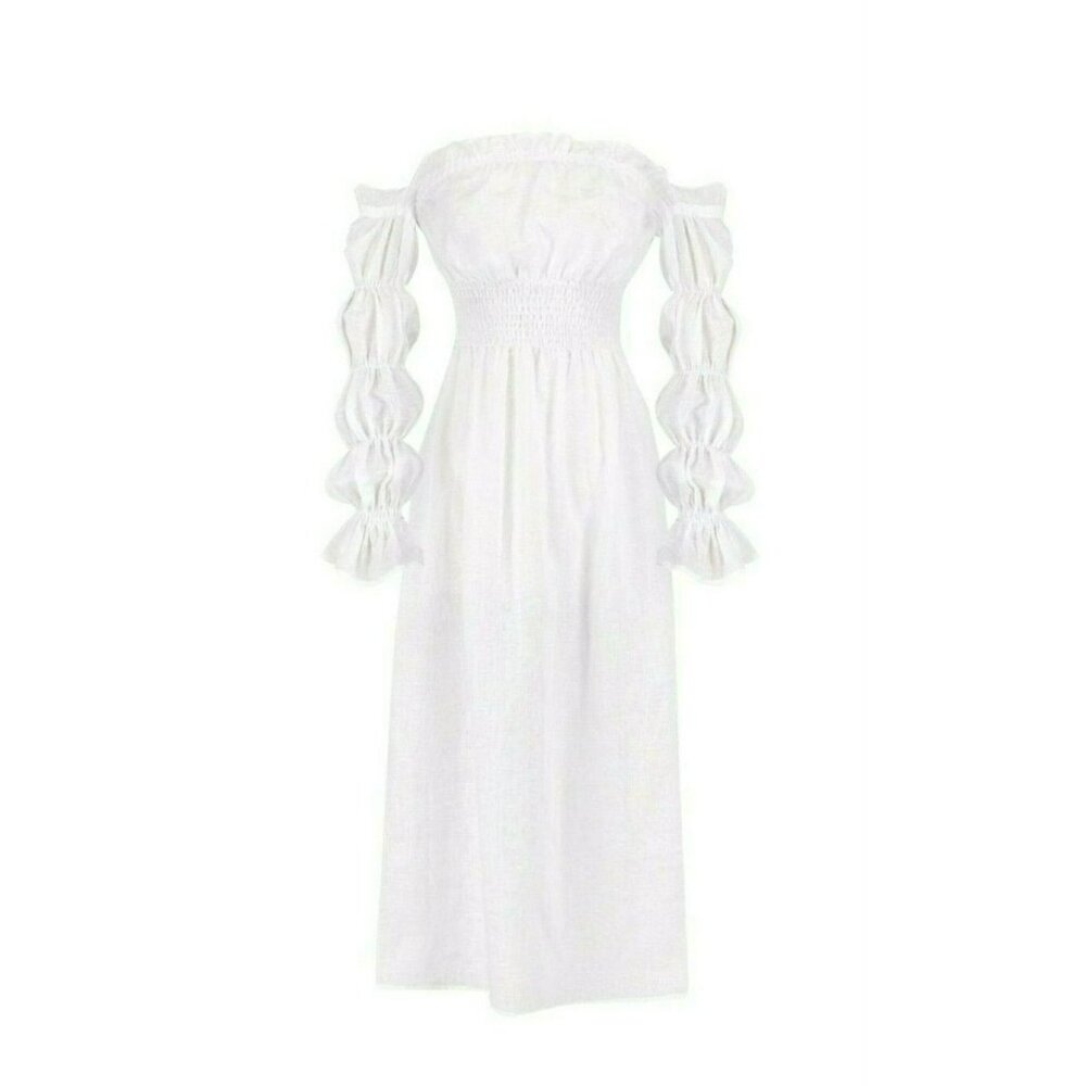Sleeper Womens Michelin Silk Dress Large White